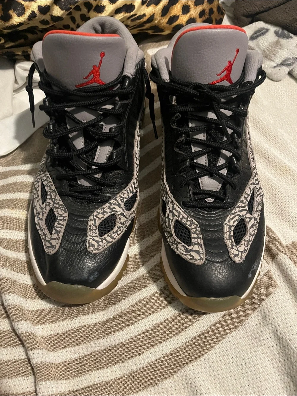 Jordan Men’s Black, Gray & Red High-Top Sneakers